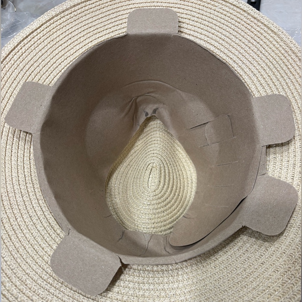 NWT Summer & Rose Madison Straw Fedora with Blue Tie-Dye Band - Picture 9 of 10